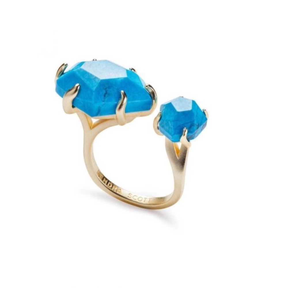 Kendra Scott Gold Kayla Ring with Howlite Turquiose-Discounted Shipping